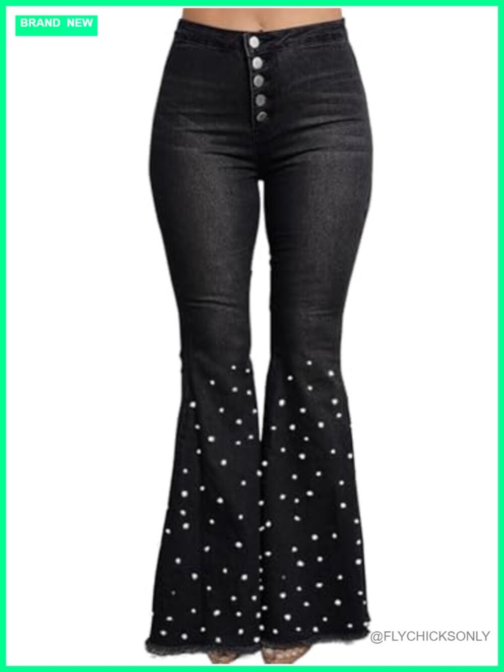 Bell Bottom Jeans Skinny Flared High Waisted Stretchy Wide Leg Denim Pants